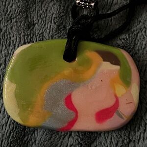 Handmade Colorful Abstract Pendant Necklace